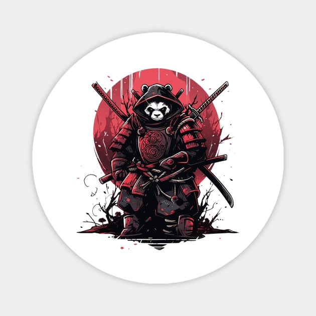 samurai panda Magnet by fancy ghost